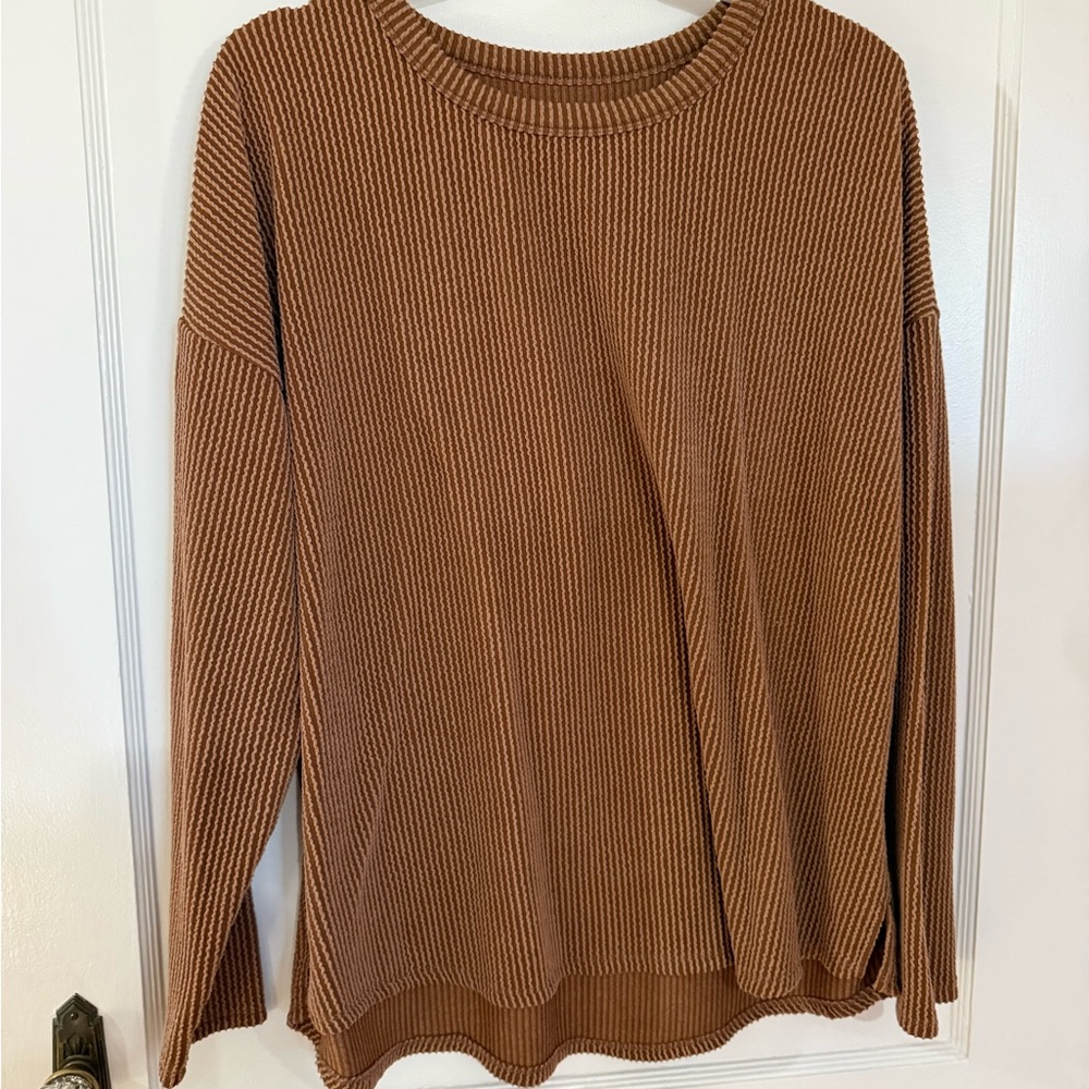 Maurices Tan Ribbed Knit Top